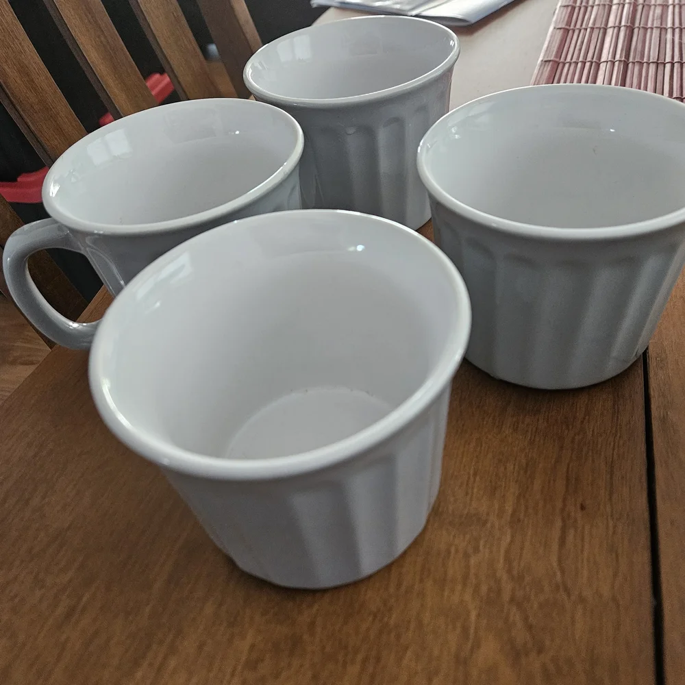 Coffee Cups Mugs Gray Oversized With Handles New